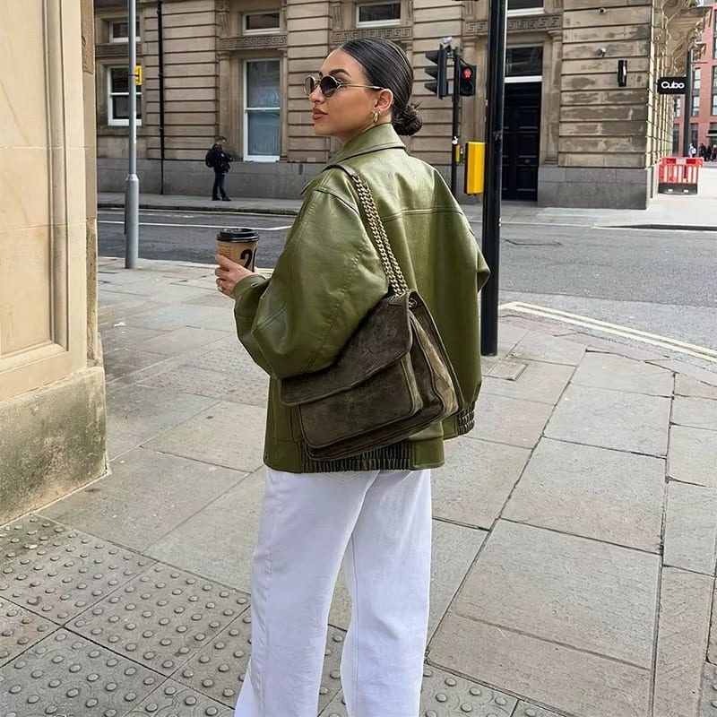 Simone™ | Oversized Leren Jas