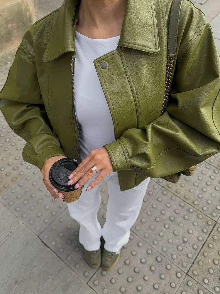Simone™ | Oversized Leren Jas